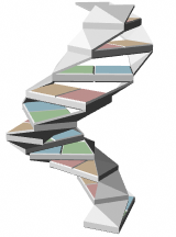 [image of DNA represented schematically as a staircase]